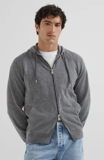 Brunello Cucinelli Sweatshirt-style Cardigan In Gray