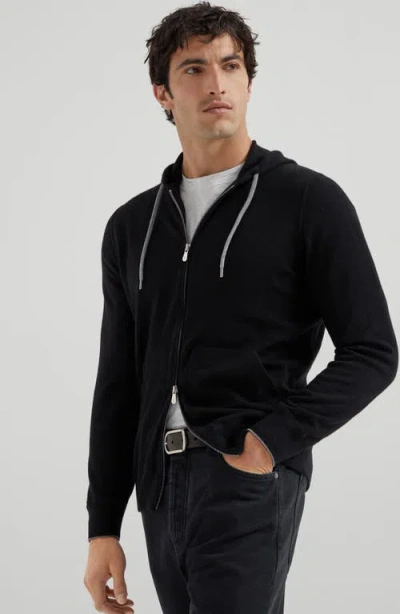 Brunello Cucinelli Sweatshirt-style Cardigan In Black