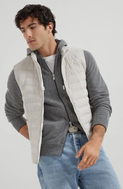 Brunello Cucinelli Sweatshirt-style Cardigan In Gray