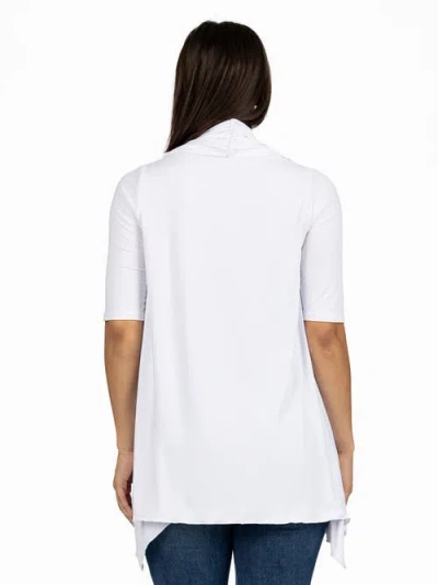 24seven Comfort Apparel Loose Fit Open Front Cardigan With Half Sleeve