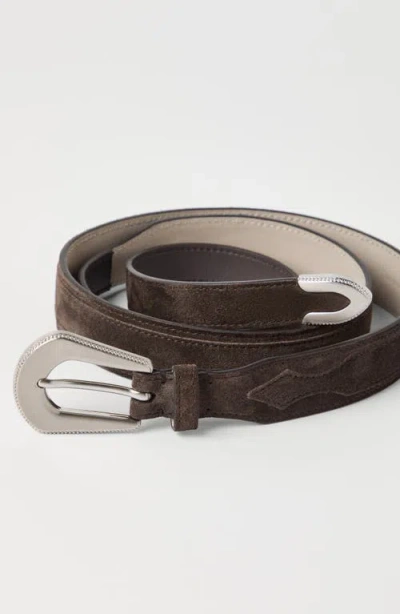 Brunello Cucinelli Suede Belt In Brown