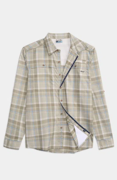 Salt Life Breezers Long Sleeve Button Down Performance Shirt In White