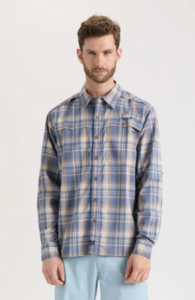 Salt Life Breezers Long Sleeve Button Down Performance Shirt In Multi