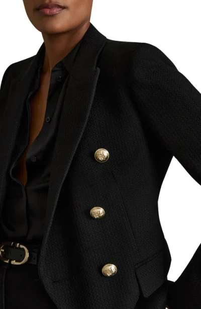 Reiss Tally Double Breasted Wool Blend Blazer In Animal Print