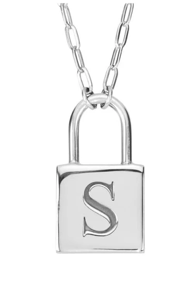 Athra Luxe Personalized Initial Lock Pendant Necklace