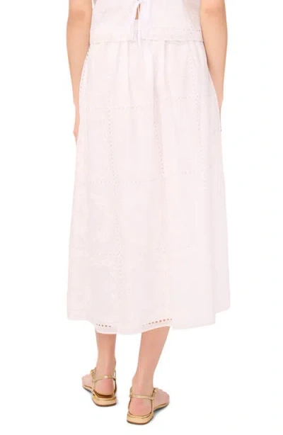 1.state Eyelet Midi Skirt In White