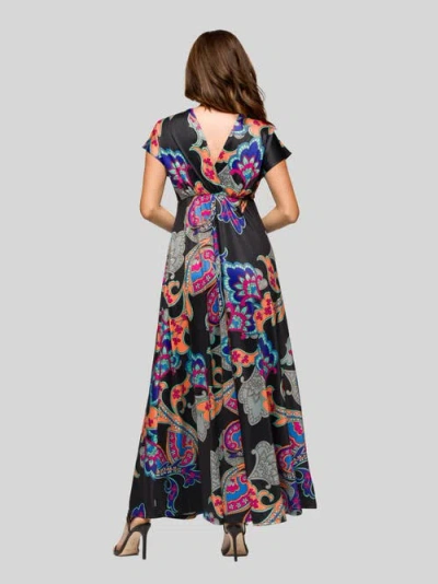 24seven Comfort Apparel Sleeveless V-neck Maxi Dress With Pocket Detail In Black