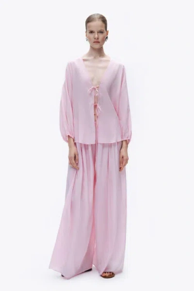 Nocturne Flowy Wide Leg Pants In Pink