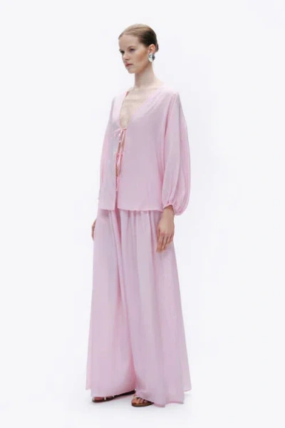 Nocturne Flowy Wide Leg Pants In Pink