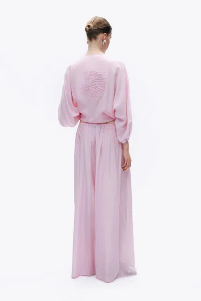Nocturne Flowy Wide Leg Pants In Pink