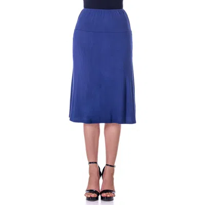 24seven Comfort Apparel A-line Elastic Waist Knee Length Skirt