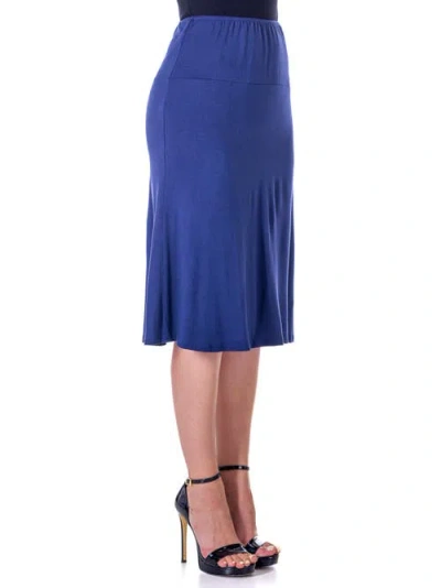 24seven Comfort Apparel A-line Elastic Waist Knee Length Skirt