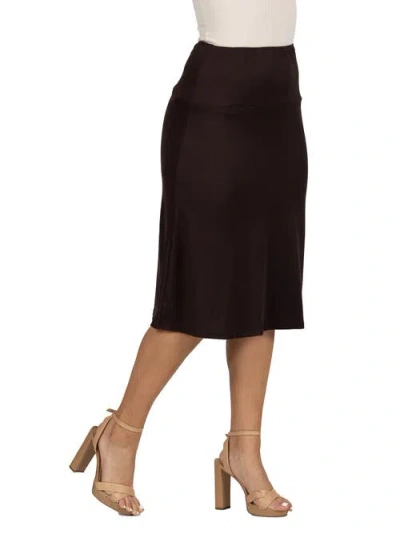 24seven Comfort Apparel Maternity A-line Elastic Waist Knee Length Skirt