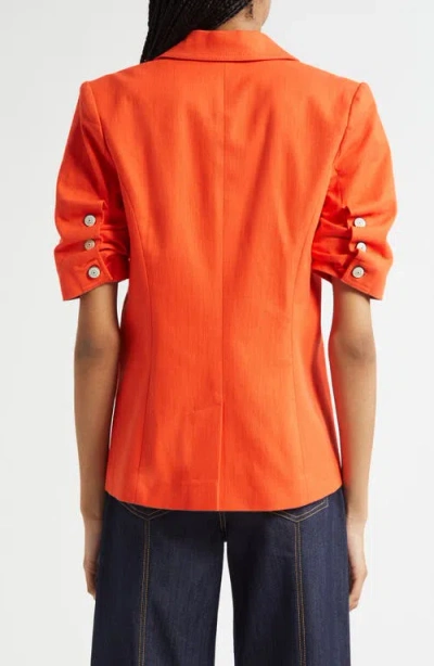 Cinq À Sept Stretch Cotton Blazer In Orange