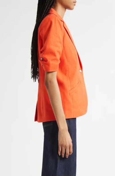 Cinq À Sept Stretch Cotton Blazer In Orange