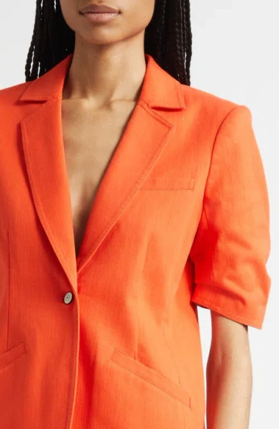 Cinq À Sept Stretch Cotton Blazer In Orange