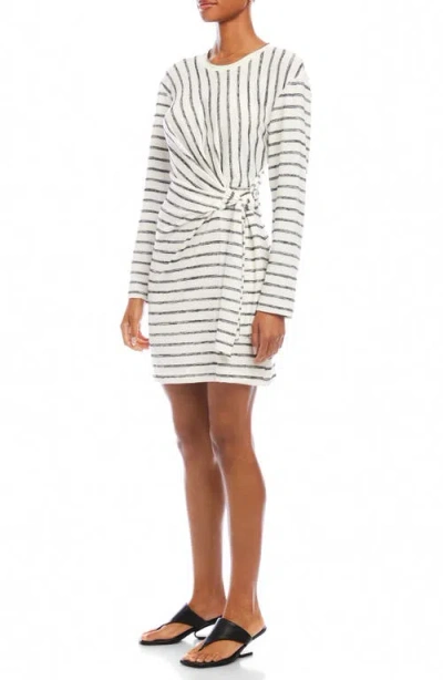 Fifteen Twenty Darla Side Tie Long Sleeve Minidress In White