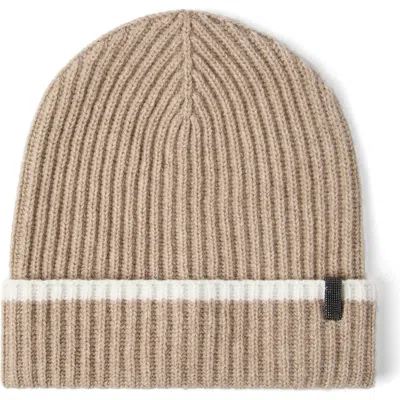 Brunello Cucinelli Contrasting-stripe Ribbed Beanie