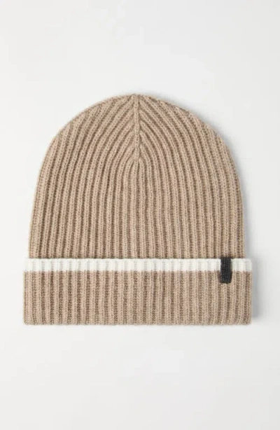 Brunello Cucinelli Contrasting-stripe Ribbed Beanie
