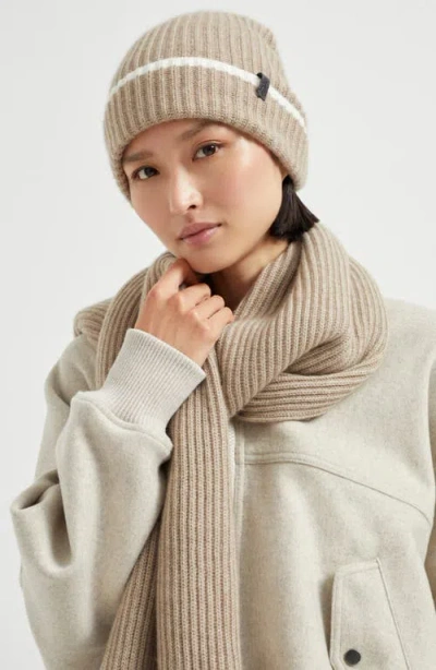 Brunello Cucinelli Contrasting-stripe Ribbed Beanie