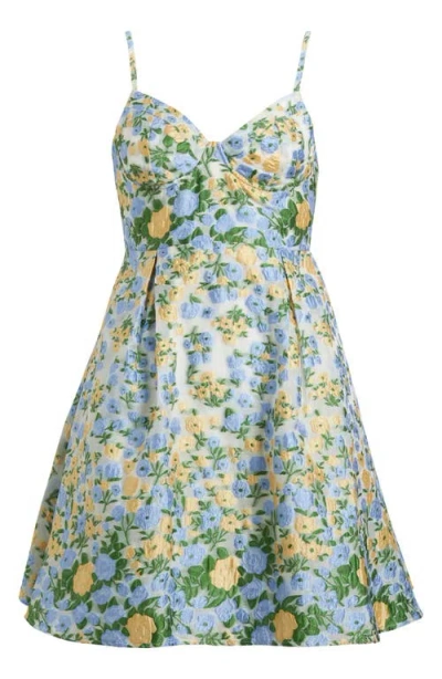 Sister Jane Womens Multicoloured Marigold V-neck Floral Jacquard Mini Dress In Multi