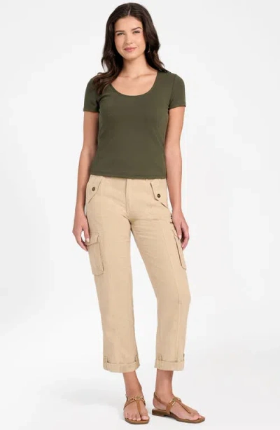 Guess Lena Rib Top In Green