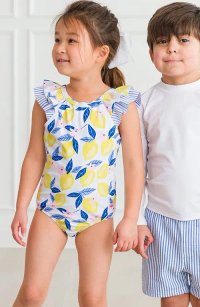 Rufflebutts Lemon Capri Ruffle One-piece Swimsuit In Multi