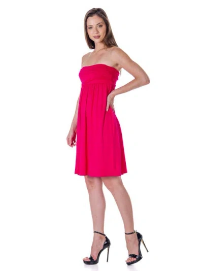 24seven Comfort Apparel Strapless Empire Waist Mini Dress