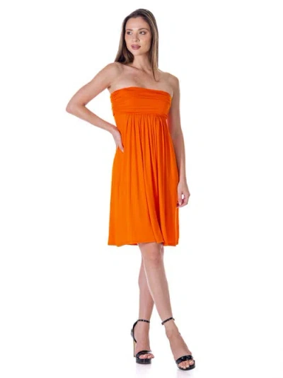 24seven Comfort Apparel Strapless Empire Waist Mini Dress