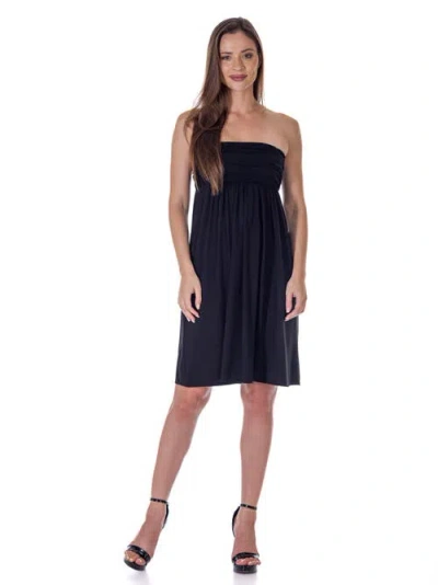 24seven Comfort Apparel Strapless Empire Waist Mini Dress