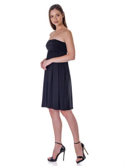 24seven Comfort Apparel Strapless Empire Waist Mini Dress