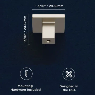 Heritage Designs Heritage Tempo Cabinet Knobs 10pk Satin Nickel 13/16" Square Drawer Pulls