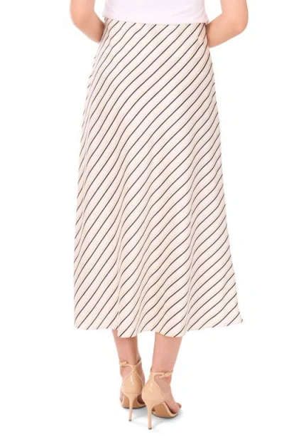 Vince Camuto Stripe Bias Cut Midi Skirt In Neutral