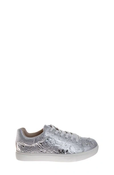 Badgley Mischka Collection Kids' Glitzy Sneaker In Silver