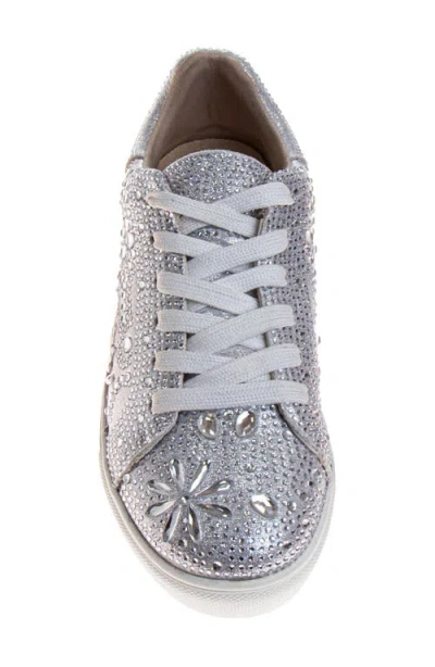 Badgley Mischka Collection Kids' Glitzy Sneaker In Silver