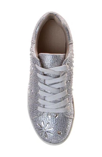 Badgley Mischka Collection Kids' Glitzy Sneaker In Silver