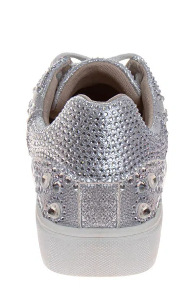 Badgley Mischka Collection Kids' Glitzy Sneaker In Silver