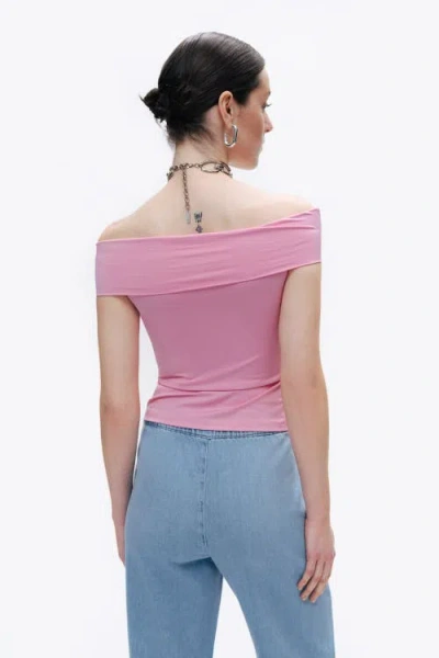 Nocturne Open Shoulder Blouse In Pink