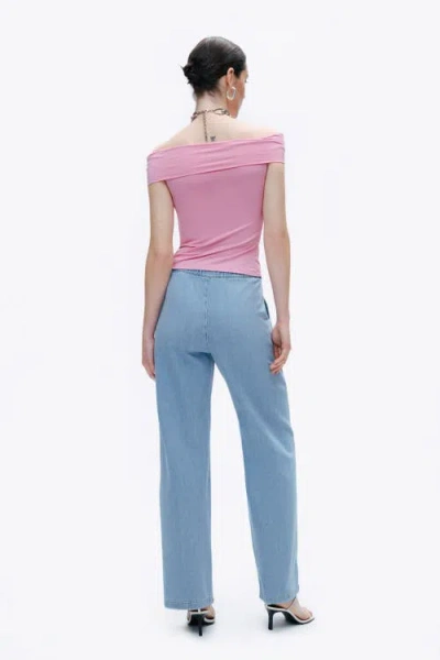 Nocturne Open Shoulder Blouse In Pink