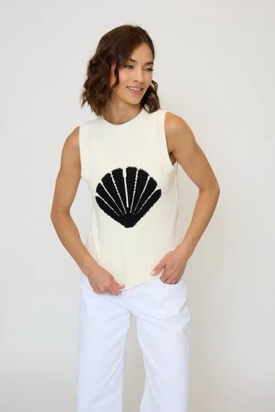 Central Park West Evie Shell Print Tank In White