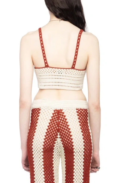 Zadig & Voltaire Taly Crochet Crop Tank In Neutral