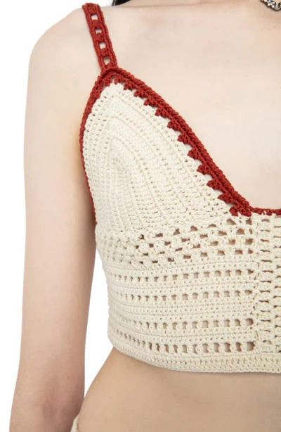 Zadig & Voltaire Taly Crochet Crop Tank In Neutral