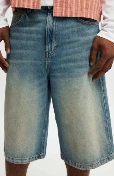 Cotton On Super Baggy Jort In Blue