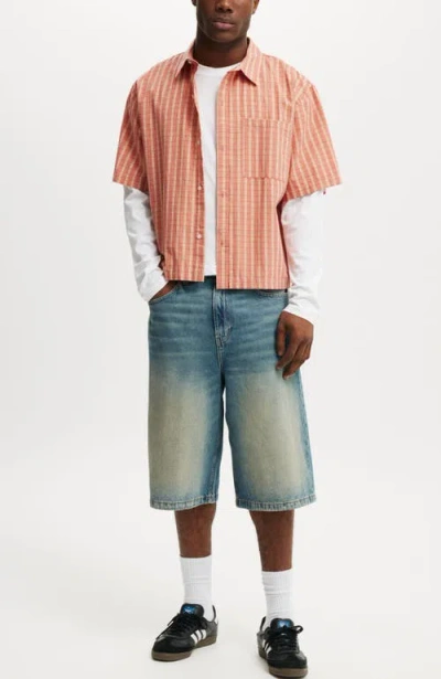 Cotton On Super Baggy Jort In Blue