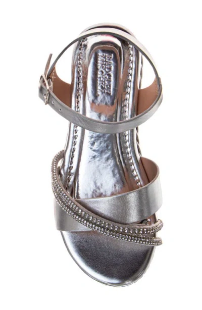 Badgley Mischka Collection Kids' Rhinestone Platform Sandal In Silver