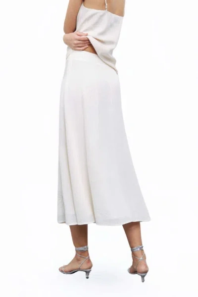 Nocturne Beaded Embroidered Midi Skirt In White