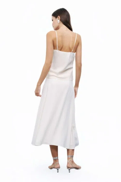 Nocturne Beaded Embroidered Midi Skirt In White