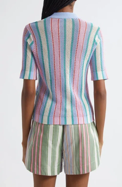 Stine Goya Stripe Open Stitch Button-up Shirt In Multi