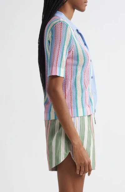 Stine Goya Stripe Open Stitch Button-up Shirt In Multi
