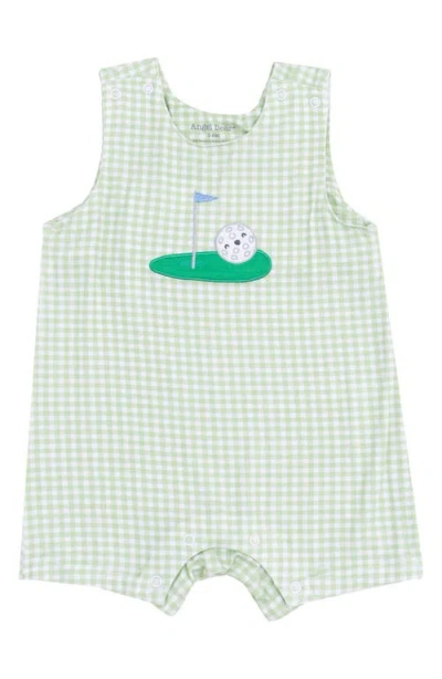 Angel Dear Golf Appliqué Romper In Green